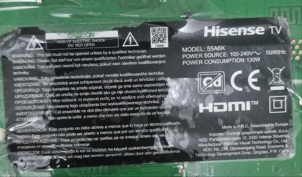 RSAG7.820.11133/ROH T-Con Board  Hisense