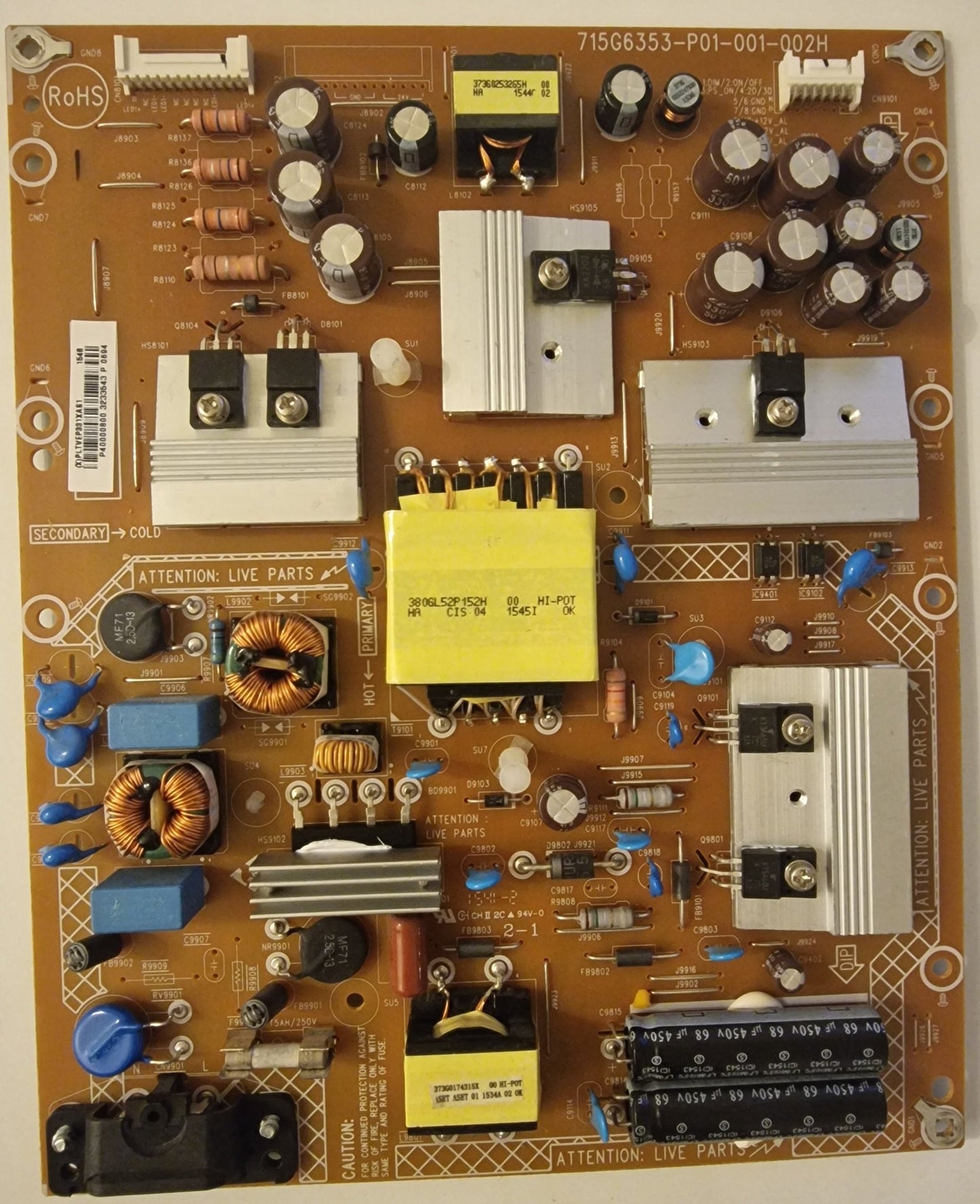 Fuente de alimentación 715G6353 - P01 - 001 - 002H 40PFH4309 PHILIPS - PIEZASTV