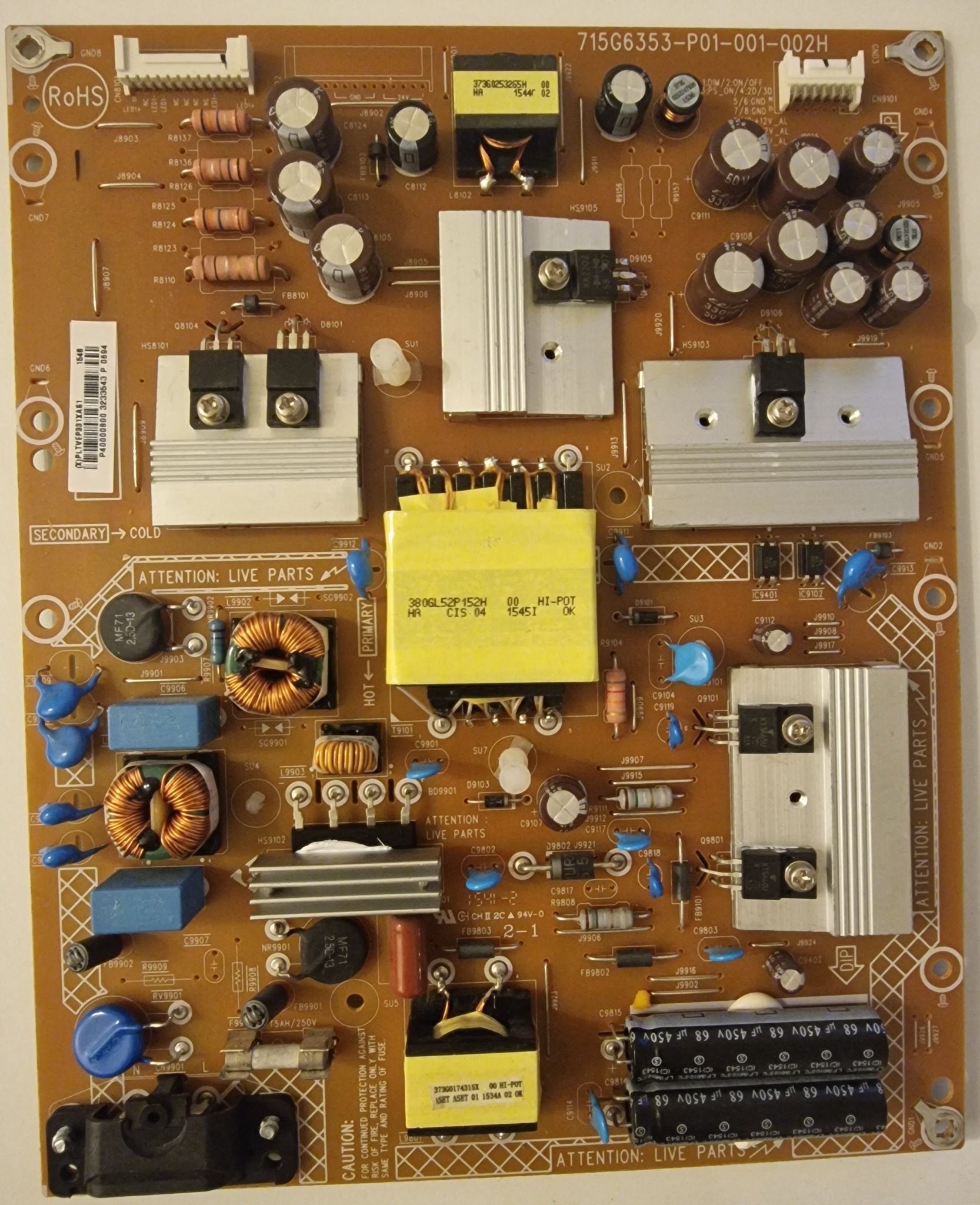 Fuente de alimentación 715G6353 - P01 - 001 - 002H 40PFH4309 PHILIPS - PIEZASTV