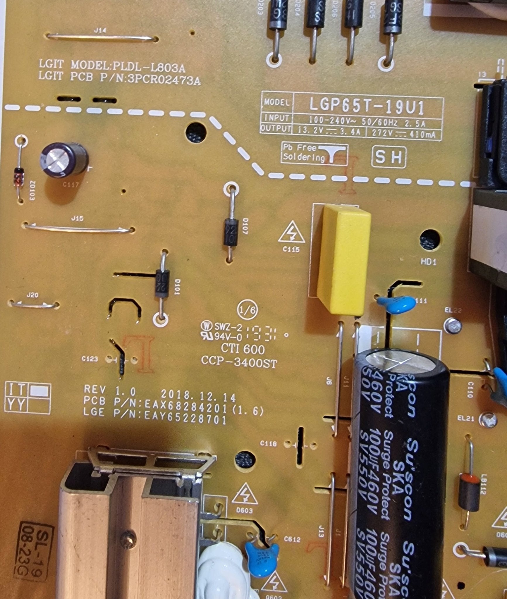 Fuente de Alimentacion EAX68284201(1.6) LGP65T - 19U1 - PIEZASTV