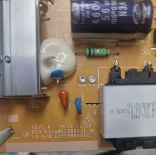 FUENTE DE ALIMENTACION TV LG 55UP76706LB LGP55T - 21U1 EAX69502602 (1.0) EAY65895612 - PIEZASTV