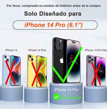 Funda para iPhone 14 Pro con [2 Protectores de Pantalla + 1 Protector de Lente de Cámara] – Carcasa Transparente Antigolpes y Antiarañazos, Diseño Bumper para Máxima Protección, Compatible con iPhone 14 Pro (6.1").