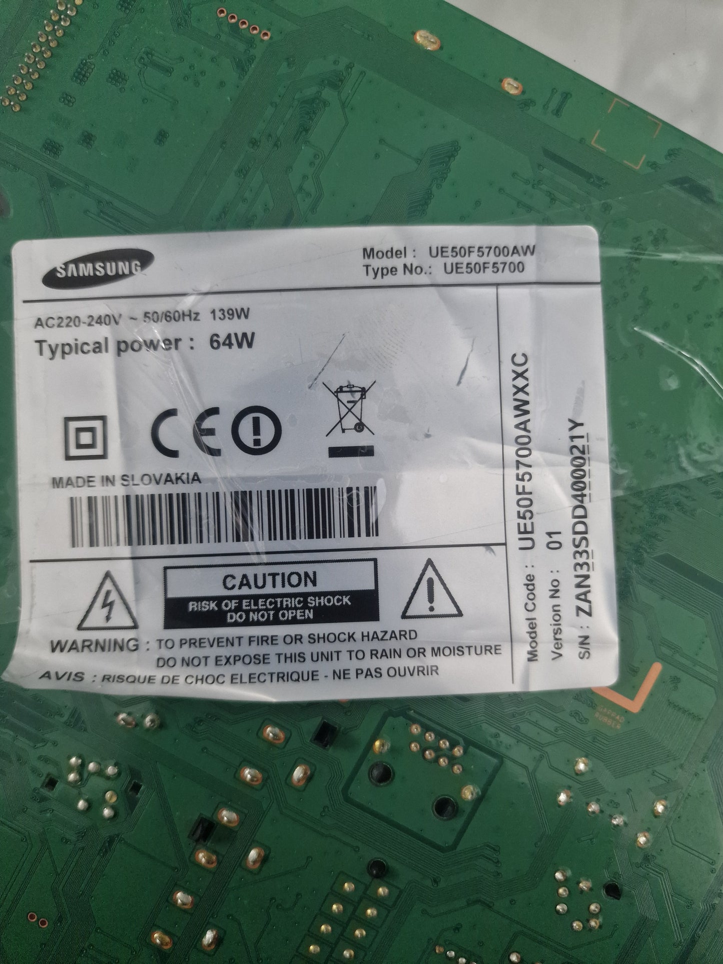 Mainboard BN41-01958A TV Samsung ue50f5700aw