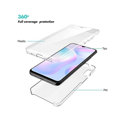Funda 360º para móvil Xiaomi Redmi 9A/Redmi 9AT Silicona Transparente